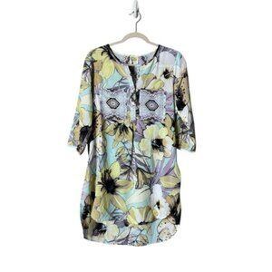 Anthropologie Fig & Flower Midi Dress Size S Fairycore Beachy Hawaii Floral